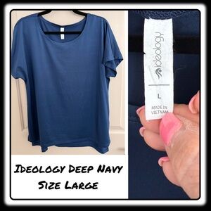 Ideology deep navy workout shirt. size Large. Stretchy and lightweight.